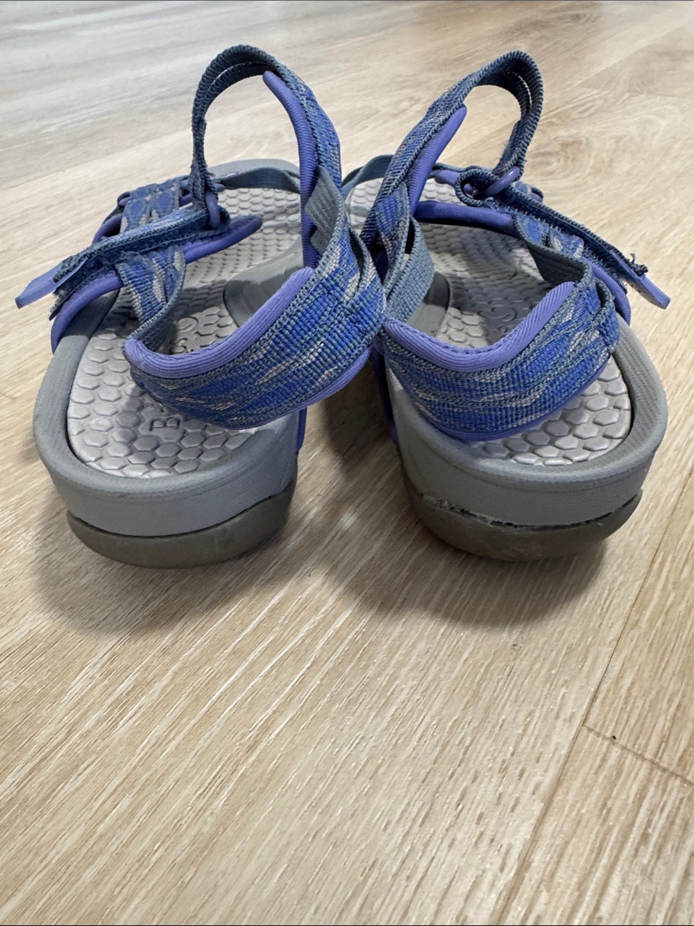 BareTraps Blue & Gray Adjustable Strappy Sandals - Picture 3 of 4